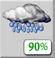Wednesday: Rain showers before 2pm, then showers and thunderstorms. Mostly cloudy, with a high near 80. Chance of precipitation is 90%. New rainfall amounts between a tenth and quarter of an inch possible. Wednesday: Rain Showers